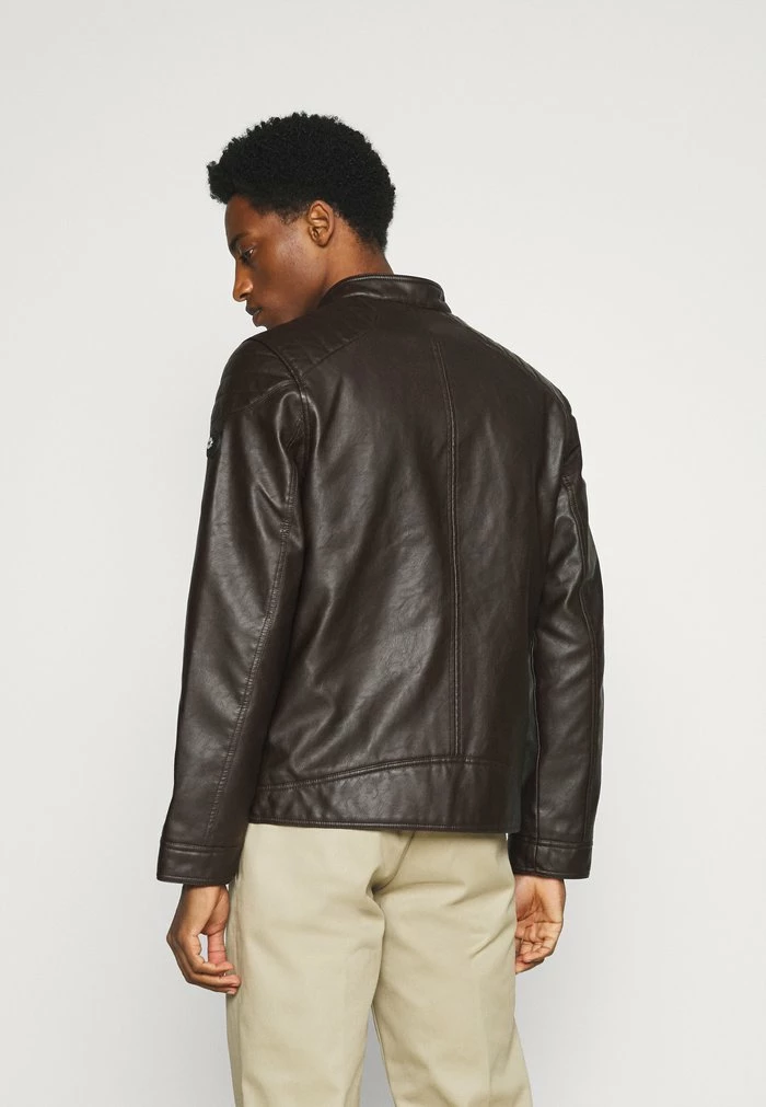 TOM TAILOR Faux Leather Jacket - Dark Earth Brown 5 TOM TAILOR Faux Leather Jacket - Dark Earth Brown - Image 3