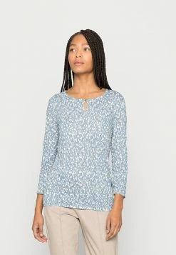 TOM TAILOR CRINCLE - Long Sleeved Top - Blue Small Dot Crincle Design