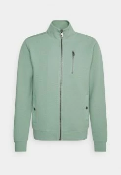 TOM TAILOR STRUCTURED JACKET - Zip-up Sweatshirt - Dark Smoke Green