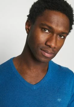 TOM TAILOR BASIC V NECK - Jumper - Royal Blue Melange -TOM TAILOR online store 313ee9c1c7f1472a82c797d1b9b87c9d