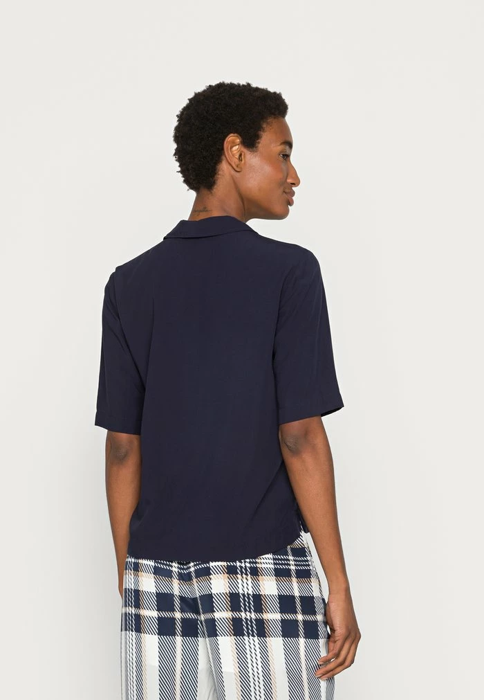 TOM TAILOR BLOUSE MODERN SHAPE - Blouse - Navy Midnight Blue 5 TOM TAILOR BLOUSE MODERN SHAPE - Blouse - Navy Midnight Blue - Image 3