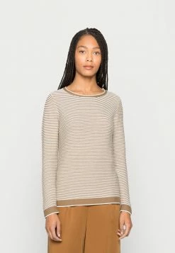 TOM TAILOR NEW OTTOMAN - Jumper - Offwhite/brown Ottoman