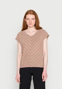 TOM TAILOR JACQUARD - Basic T-shirt - Orange Structure Design