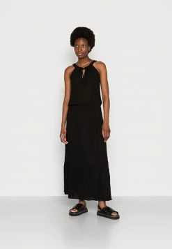 TOM TAILOR AMERICAN NECKLINE DRESS - Maxi Dress - Deep Black