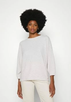 TOM TAILOR STRUCTURE BATWING - Long Sleeved Top - Cold Beige Melange