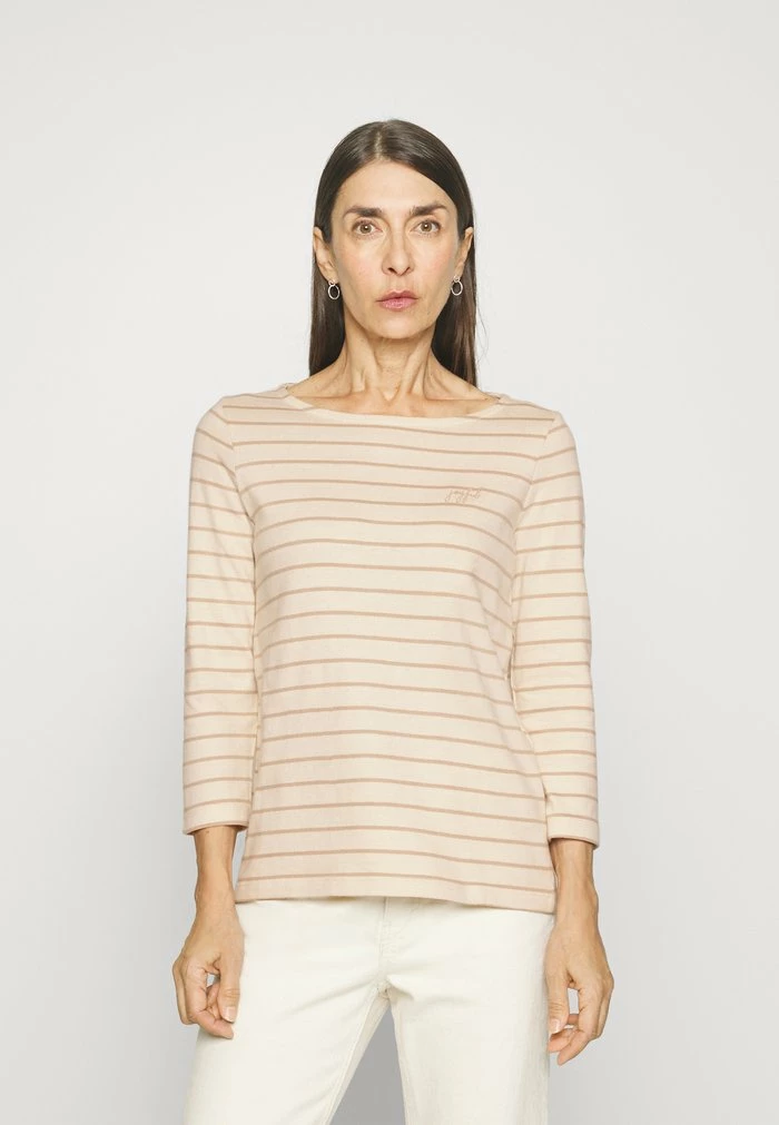 TOM TAILOR CREW NECK - Long Sleeved Top - Cream Beige 3 TOM TAILOR CREW NECK - Long Sleeved Top - Cream Beige