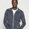 TOM TAILOR Zip-up Sweatshirt - Washed Navy Melange/blue -TOM TAILOR online store 3a053ad1f52f4846a08efbcc6b69025d