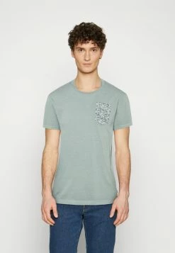 TOM TAILOR OVERDYED WITH POCKET - Print T-shirt - Dark Smoke Green