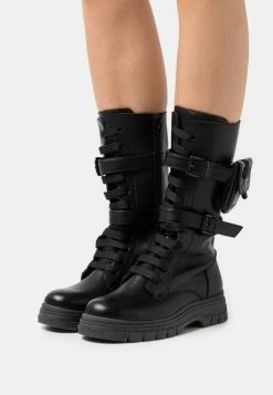 TOM TAILOR Lace-up Boots - Black