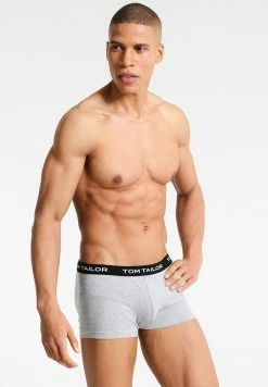 TOM TAILOR 3 PACK - Pants - Anthracite Melange/black