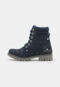 TOM TAILOR Lace-up Ankle Boots - Navy