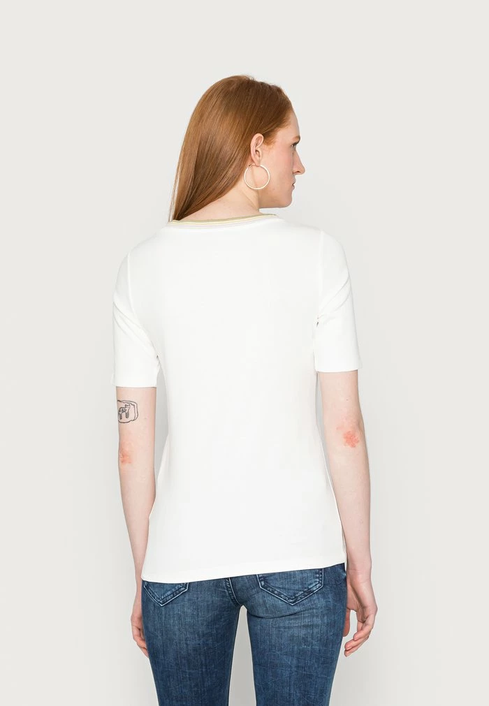 TOM TAILOR COLORED COLLAR - Basic T-shirt - Whisper White 5 TOM TAILOR COLORED COLLAR - Basic T-shirt - Whisper White - Image 3