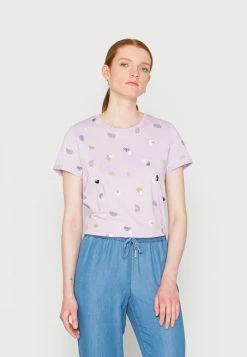 TOM TAILOR CREW NECK - Print T-shirt - Lilac Colorful Design