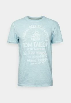 TOM TAILOR WASHED - Print T-shirt - Calm Cloud Blue