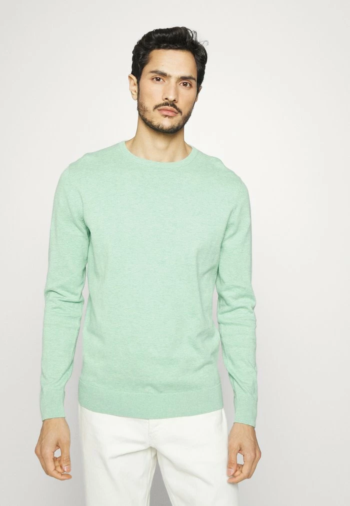 TOM TAILOR BASIC CREW NECK SWEATER - Jumper - Soft Jade Melange 3 TOM TAILOR BASIC CREW NECK SWEATER - Jumper - Soft Jade Melange
