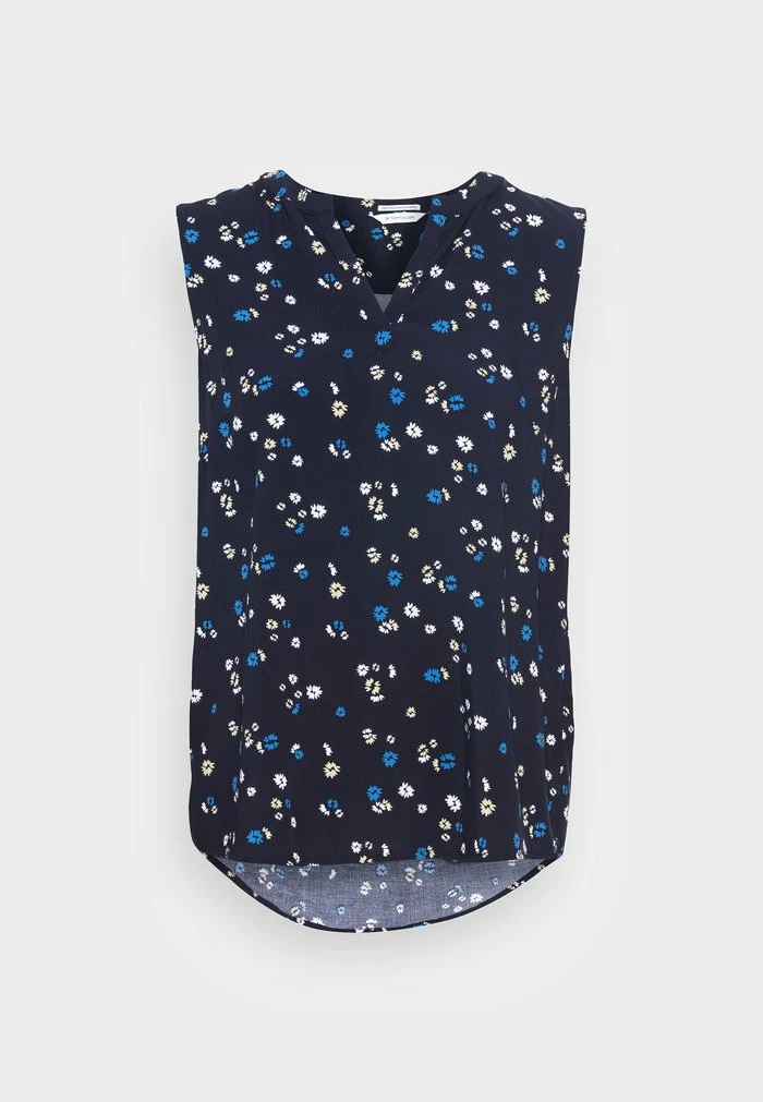 TOM TAILOR SLEEVELESS - Blouse - Navy Flower Design 6 TOM TAILOR SLEEVELESS - Blouse - Navy Flower Design - Image 4