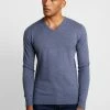 TOM TAILOR BASIC V NECK - Jumper - Vintage Indigo Blue Melange -TOM TAILOR online store 463997673fd945b393aa8cf274a9f673