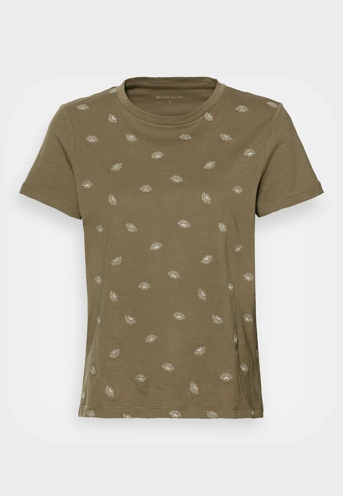 TOM TAILOR CREWNECK - Print T-shirt - Dry Greyish Olive 6 TOM TAILOR CREWNECK - Print T-shirt - Dry Greyish Olive - Image 4