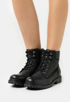 TOM TAILOR Lace-up Ankle Boots - Black