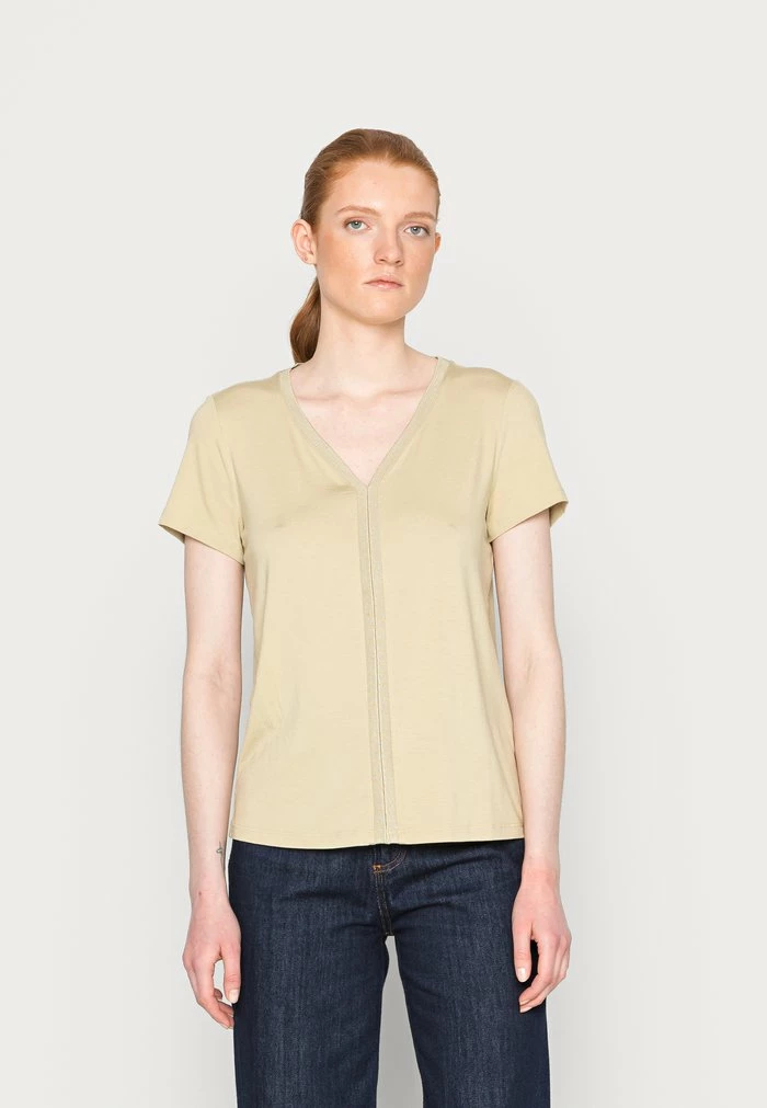 TOM TAILOR V NECK - Basic T-shirt - Light Moderate Olive 3 TOM TAILOR V NECK - Basic T-shirt - Light Moderate Olive