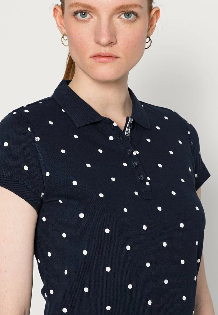 TOM TAILOR Polo Shirt - Navy White Dot Design 7 TOM TAILOR Polo Shirt - Navy White Dot Design - Image 5