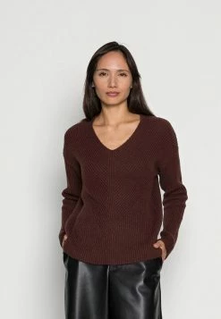 TOM TAILOR V NECK - Jumper - Earth Brown Melange
