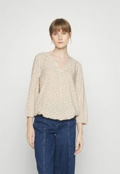 TOM TAILOR BLOUSE WITH V NECK - Blouse - Beige
