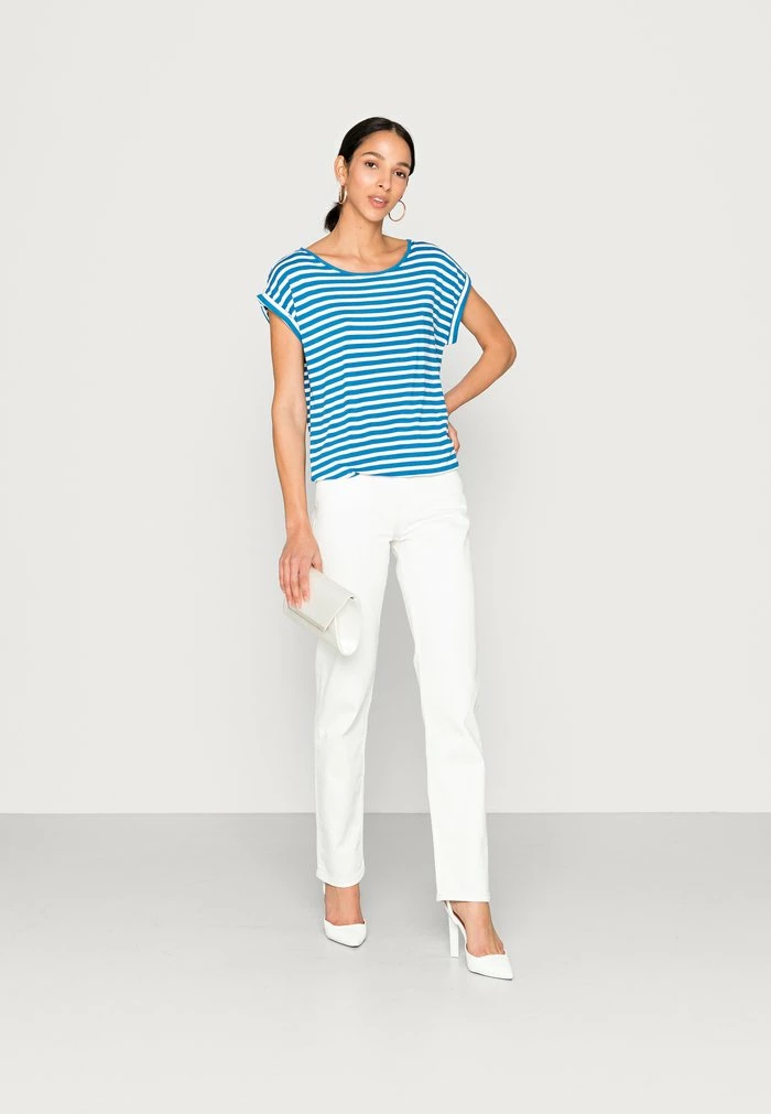 TOM TAILOR PRINTED AND STRIPED - Print T-shirt - Blue 4 TOM TAILOR PRINTED AND STRIPED - Print T-shirt - Blue - Image 2