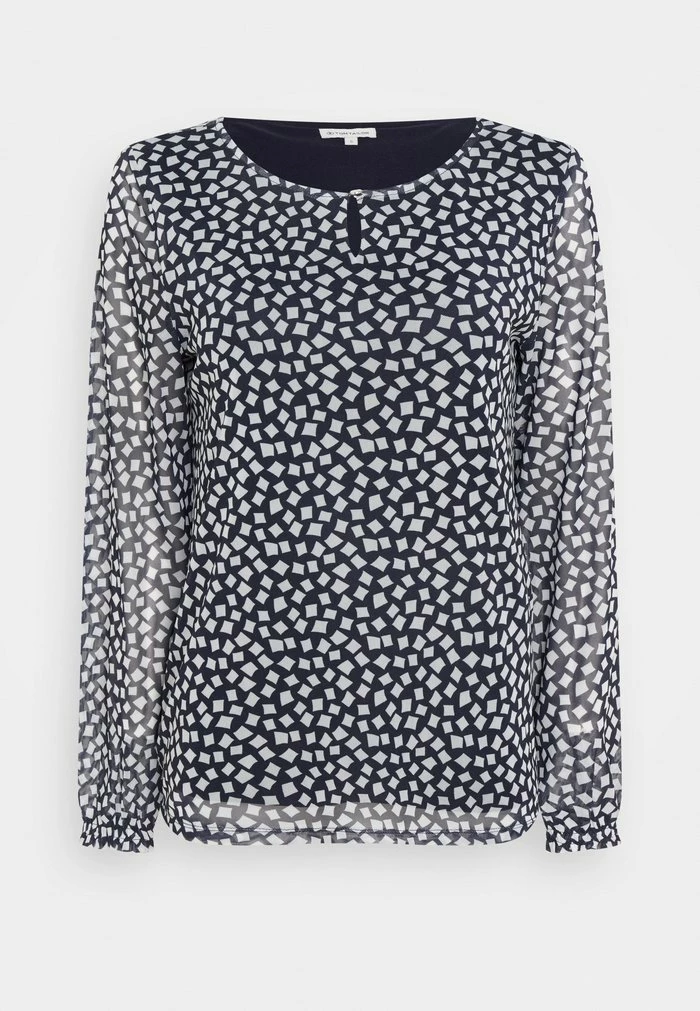 TOM TAILOR CREW NECK - Blouse - Navy Geometric Design 7 TOM TAILOR CREW NECK - Blouse - Navy Geometric Design - Image 5