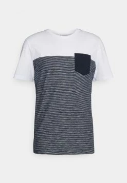 TOM TAILOR WITH CUTLINE - Print T-shirt - White