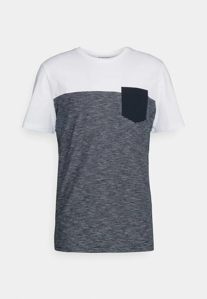 TOM TAILOR WITH CUTLINE - Print T-shirt - White 3 TOM TAILOR WITH CUTLINE - Print T-shirt - White