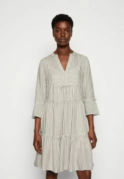 TOM TAILOR STRIPED TUNICA DRESS - Day Dress - Olive/white
