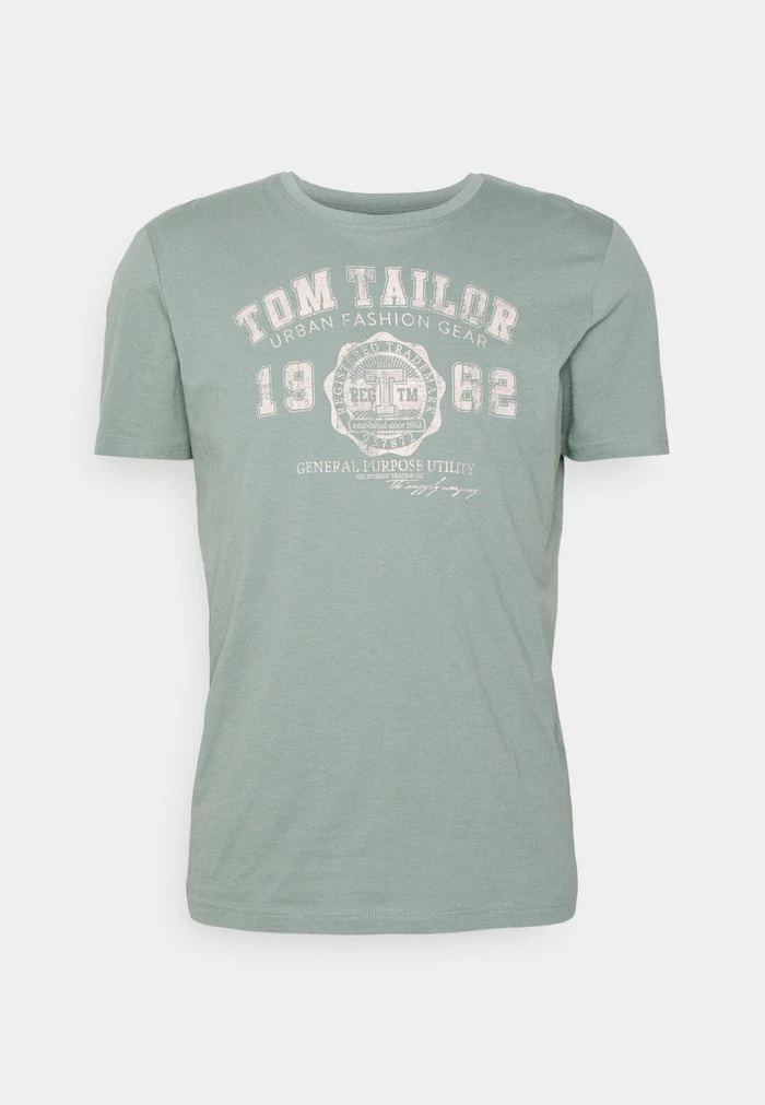 TOM TAILOR LOGO TEE - Print T-shirt - Dark Smoke Green 6 TOM TAILOR LOGO TEE - Print T-shirt - Dark Smoke Green - Image 4