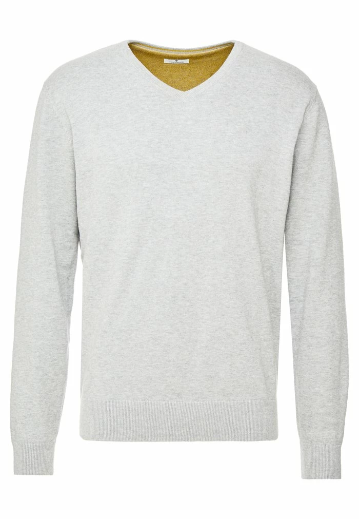 TOM TAILOR BASIC V NECK - Jumper - Light Soft Grey Melange 7 TOM TAILOR BASIC V NECK - Jumper - Light Soft Grey Melange - Image 5