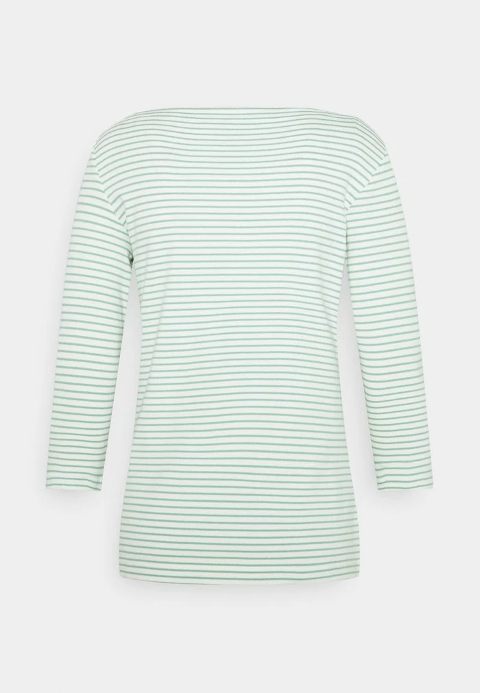 TOM TAILOR STRIPE BOAT NECK - Long Sleeved Top - White/green 4 TOM TAILOR STRIPE BOAT NECK - Long Sleeved Top - White/green - Image 2