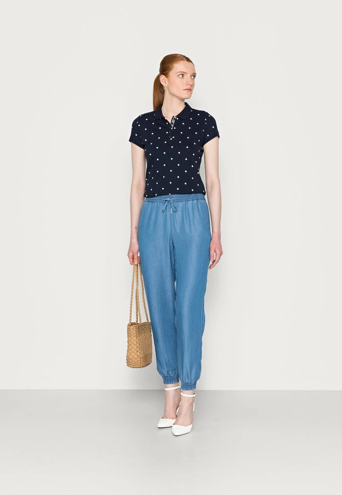 TOM TAILOR Polo Shirt - Navy White Dot Design 4 TOM TAILOR Polo Shirt - Navy White Dot Design - Image 2