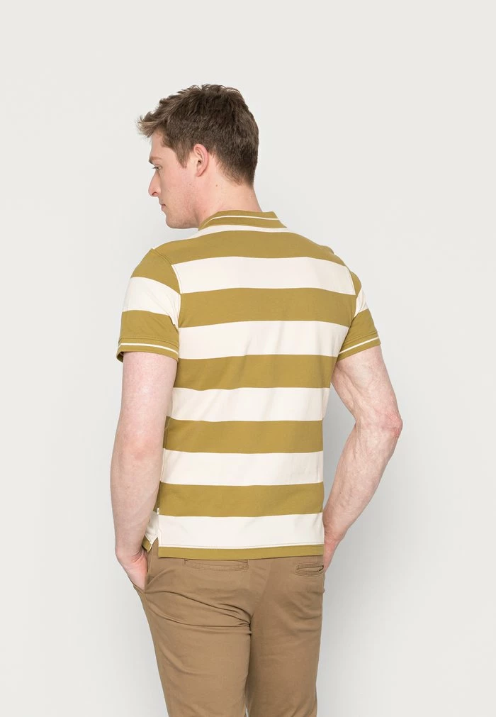 TOM TAILOR STRIPED WITH EMBRO - Polo Shirt - Moss Cream Yarn Dye 5 TOM TAILOR STRIPED WITH EMBRO - Polo Shirt - Moss Cream Yarn Dye - Image 3