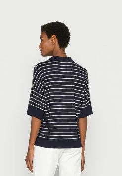 TOM TAILOR OPEN COLLAR STRIPE - Print T-shirt - Navy/off White 9 TOM TAILOR OPEN COLLAR STRIPE - Print T-shirt - Navy/off White -TOM TAILOR online store 5fa1108a4b7a438bb449b7f1da78bc7b