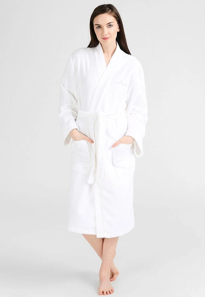 TOM TAILOR BASIC KIMONO UNISEX - Dressing Gown - White 3 TOM TAILOR BASIC KIMONO UNISEX - Dressing Gown - White