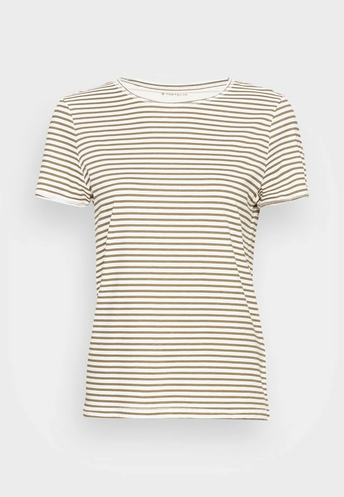 TOM TAILOR Print T-shirt - Offwhite Olive 6 TOM TAILOR Print T-shirt - Offwhite Olive - Image 4