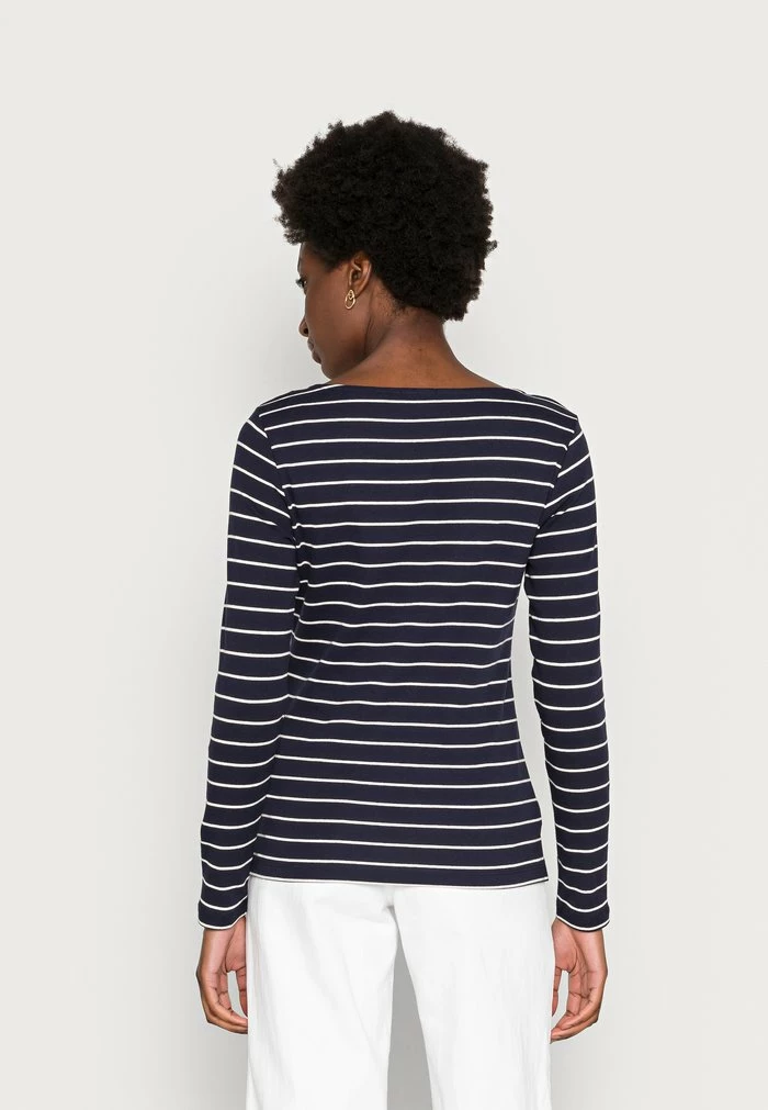 TOM TAILOR BOAT NECK - Long Sleeved Top - Navy/off White 5 TOM TAILOR BOAT NECK - Long Sleeved Top - Navy/off White - Image 3