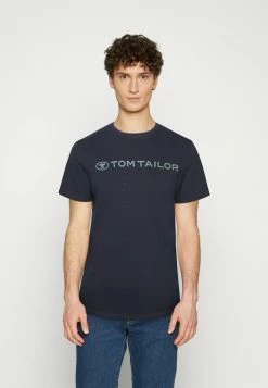 TOM TAILOR CREWNECK LOGO - Print T-shirt - Sky Captain Blue