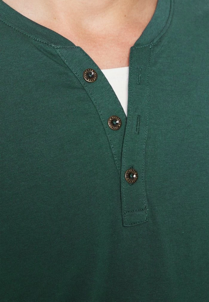 TOM TAILOR HENLEY CONTRAST - Long Sleeved Top - Dark Gable Green 7 TOM TAILOR HENLEY CONTRAST - Long Sleeved Top - Dark Gable Green - Image 5