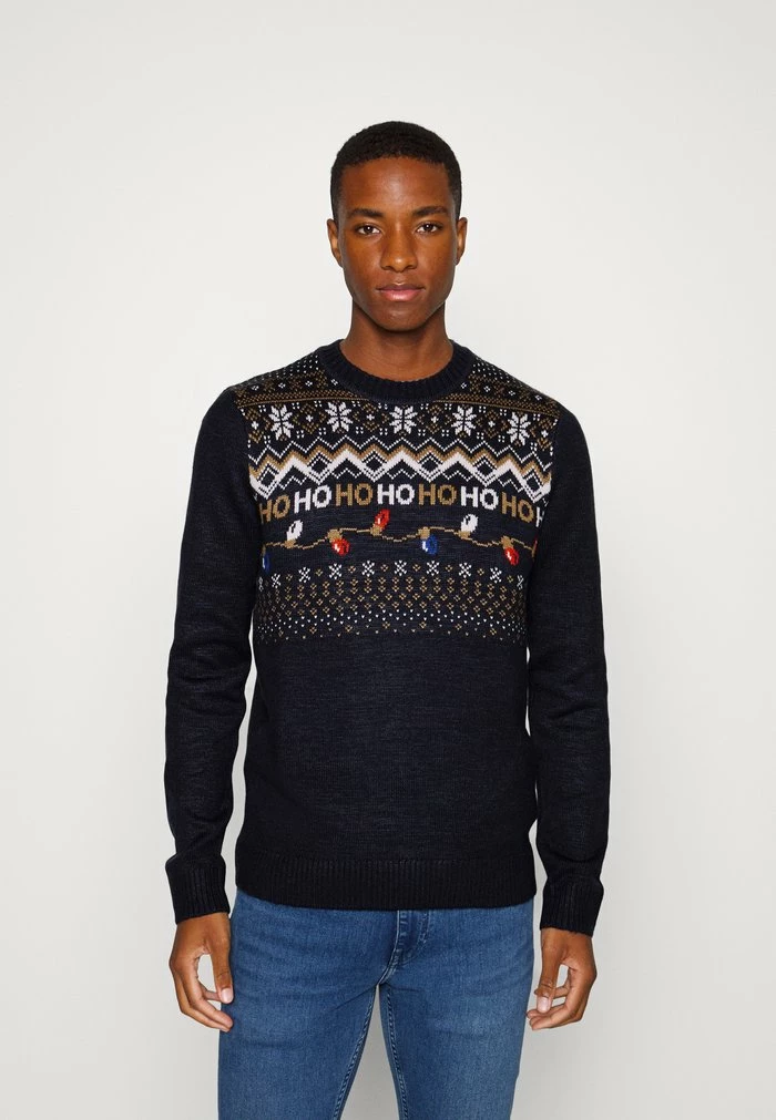 TOM TAILOR CHRISTMAS - Jumper - Navy/beige 3 TOM TAILOR CHRISTMAS - Jumper - Navy/beige
