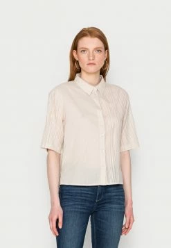 TOM TAILOR BLOUSE TONAL STRIPE MIX - Blouse - Light Cashew Beige