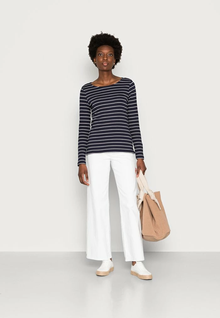 TOM TAILOR BOAT NECK - Long Sleeved Top - Navy/off White 4 TOM TAILOR BOAT NECK - Long Sleeved Top - Navy/off White - Image 2