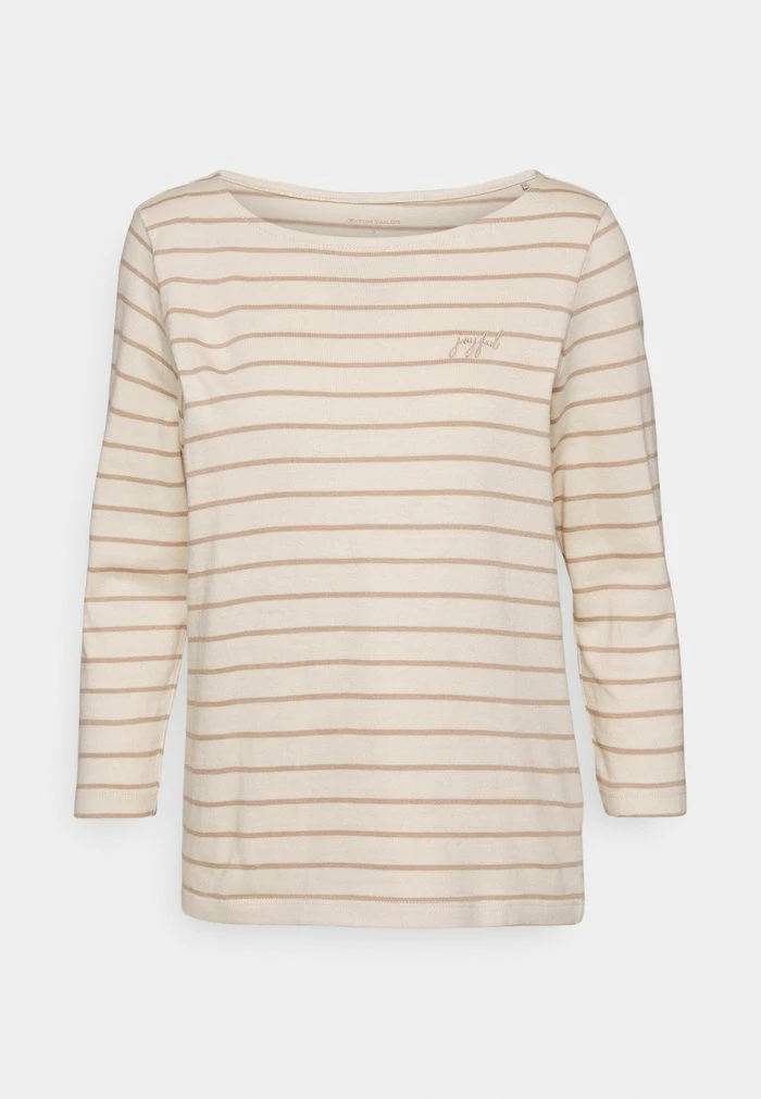 TOM TAILOR CREW NECK - Long Sleeved Top - Cream Beige 6 TOM TAILOR CREW NECK - Long Sleeved Top - Cream Beige - Image 4