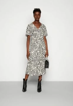 TOM TAILOR PRINTED WRAP DRESS - Day Dress - Beige