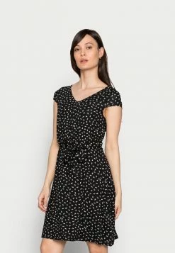 TOM TAILOR BELT AND SLEEVES - Day Dress - Black