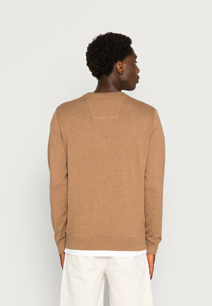 TOM TAILOR BASIC CREW NECK SWEATER - Jumper - Havana Brown Melange 5 TOM TAILOR BASIC CREW NECK SWEATER - Jumper - Havana Brown Melange - Image 3